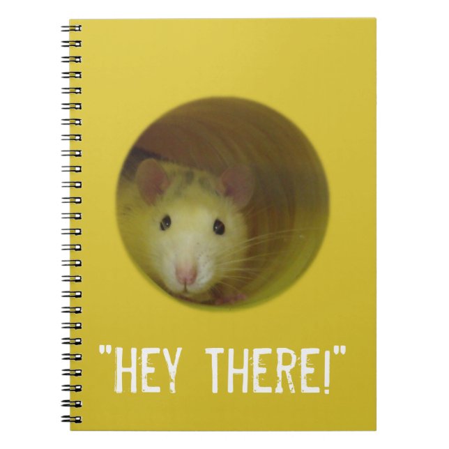 Cute Rat in a Hole Funny Animal Notebook (Front)