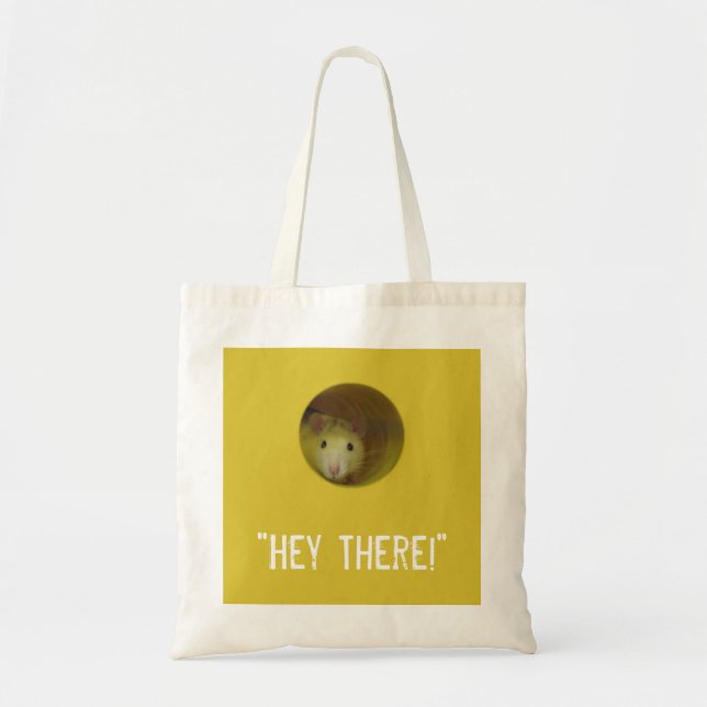 Cute Rat in Hole Funny Animal Tote Bag (Front)