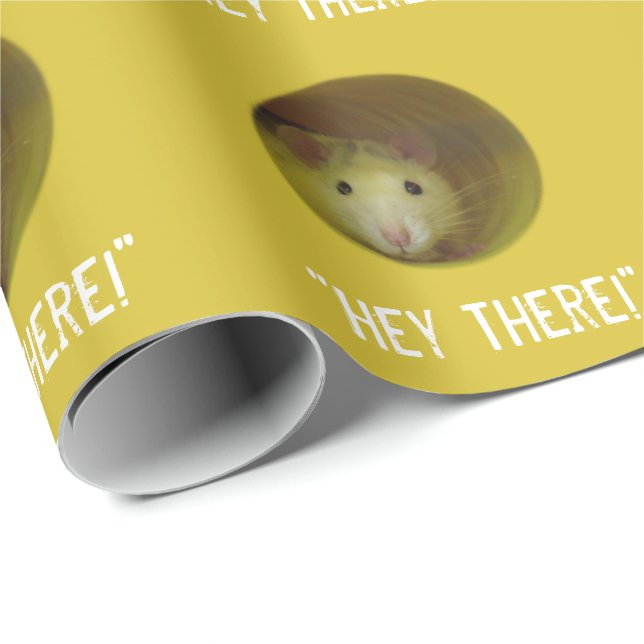 Cute Rat in Hole Funny Animal Wrapping Paper (Roll Corner)