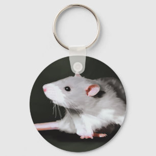 Cute Rat painting Key Ring