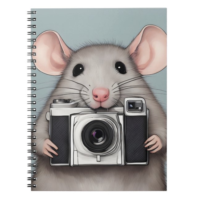 Cute Rat Photographer Notebook (Front)