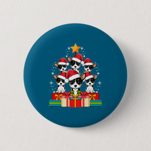 Cute Rat Terrier Le Dog Christmas Tree Xmas Hat Lo 6 Cm Round Badge