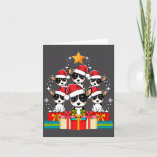 Cute Rat Terrier Le Dog Christmas Tree Xmas Hat Lo Card