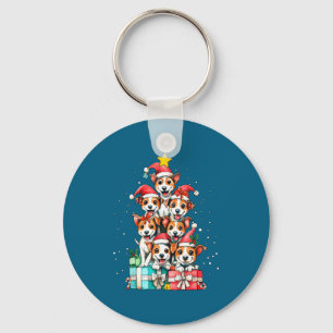 Cute Rat Terrier Le Dog Christmas Tree Xmas Key Ring