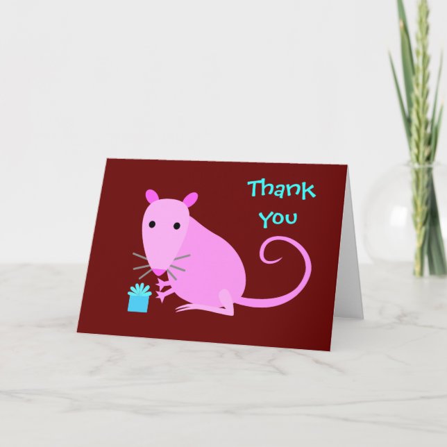 Cute Rat Thank You card (Front)
