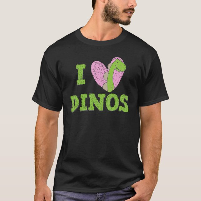 Cute Rawr I love Dinos I love Dinosaur lover boys  T-Shirt (Front)