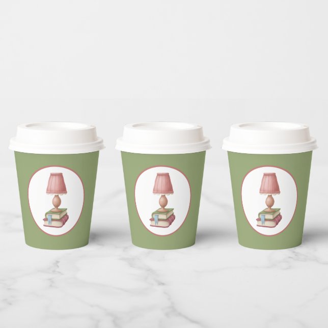 cute reading book club party  paper cups (Multi)