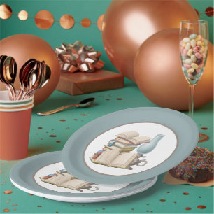 cute reading book club party Paper Plate