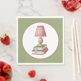 cute reading book club party Paper Plate Napkin