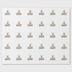 Cute Reading Bunny Glasses Books Bookworm Reader T Wrapping Paper