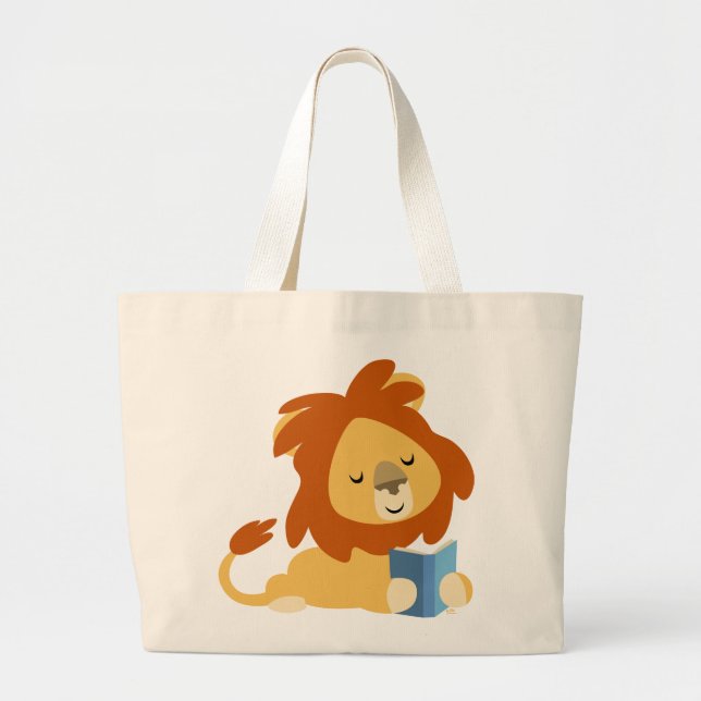 Cute Reading Cartoon Lion Bag (Front)