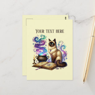 Cute reading cat lovers postcard