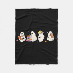 Cute Reading Ghost Halloween Ghost Book Spooky Sea Fleece Blanket