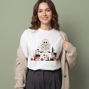 Cute Reading Ghost Halloween T-Shirt