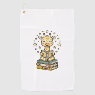 Cute Reading Giraffe Book Lover Vintage Shirt Desi Golf Towel