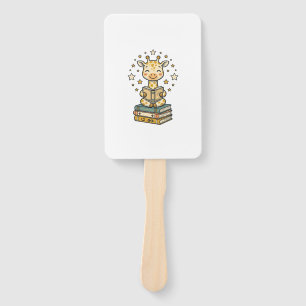 Cute Reading Giraffe Book Lover Vintage Shirt Desi Hand Fan