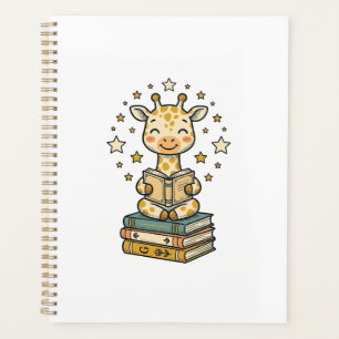 Cute Reading Giraffe Book Lover Vintage Shirt Desi Planner