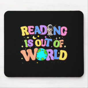 Cute reading is out of this world space books mouse mat