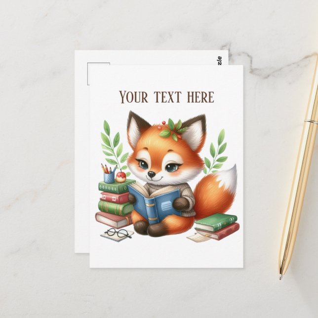 Cute Reading lovers customisable Postcard (Front/Back In Situ)