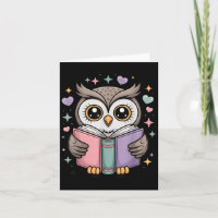 Cute Reading Owl Book Lover Teacher Librarian Book