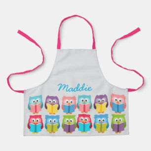 Cute reading owls apron