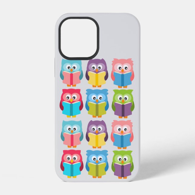 Cute reading owls iPhone case (Back)