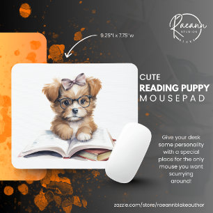 Cute Reading Puppy Mousepad