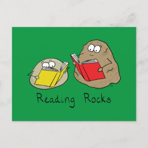 Cute Reading Rocks Librarian Book Lovers Postcard