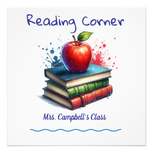 Cute Reading School CLASSROOM Poster Personalise