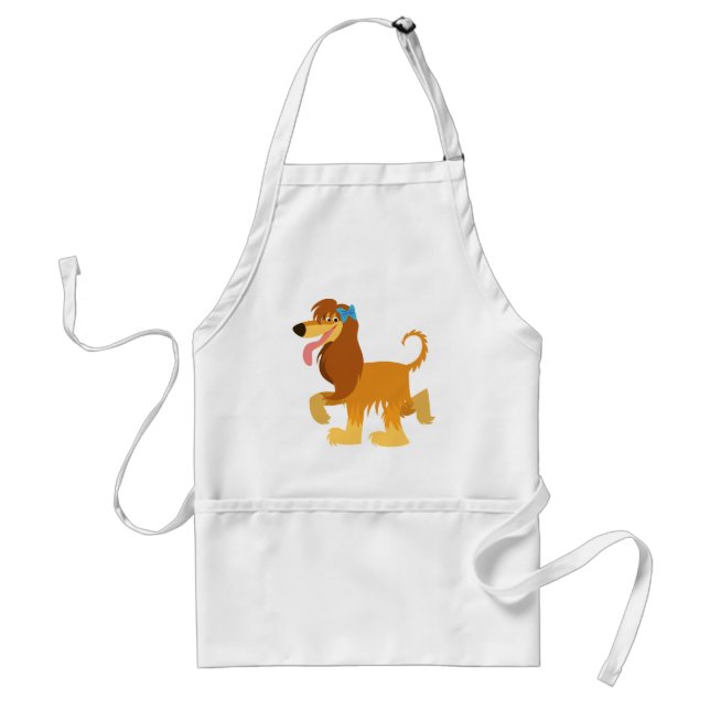 Cute Ready Cartoon Afghan Hound Apron (Front)