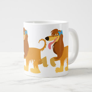 Cute Ready Cartoon Afghan Hound Jumbo Mug