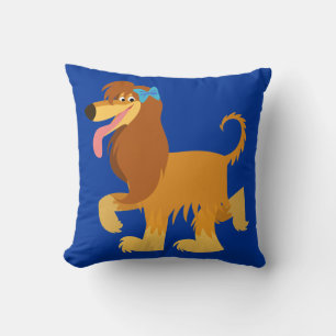 Cute Ready Cartoon Afghan Hound Throw Pillow