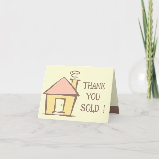 Cute Real Estate Seller Closing Thank You Card (Front)