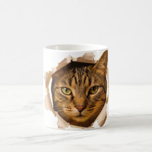 Cute Realistic Cat Face Coffee Mug Cosy Pet Lover 