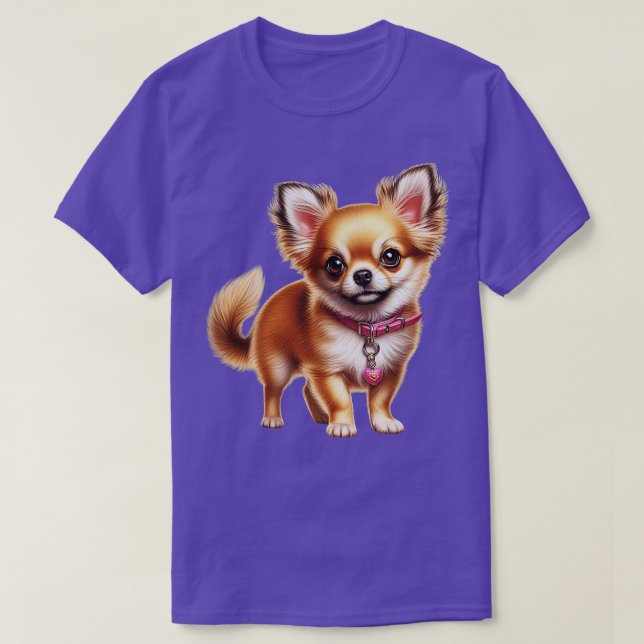 Cute Realistic Chihuahua Sketch T-Shirt (Design Front)