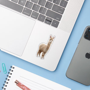 Cute Realistic Fluffy Alpaca Custom Cut Vinyl