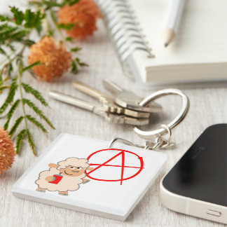 Cute Rebellious Cartoon Sheep Acrylic Keychain