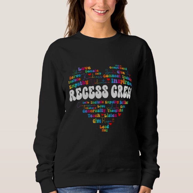 Cute Recess Crew Appreciation Week back to school  Sweatshirt (Front)