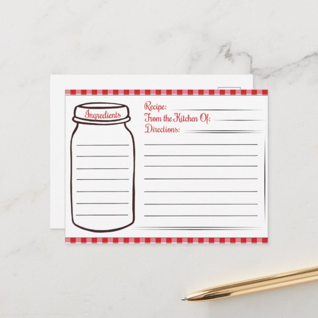 cute recipe from kitchen Postcard (Front/Back In Situ)