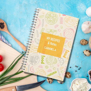 Cute Recipes  with Name Notebook