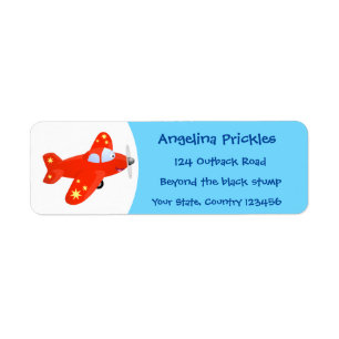 Cute red aeroplane flying cartoon illustration