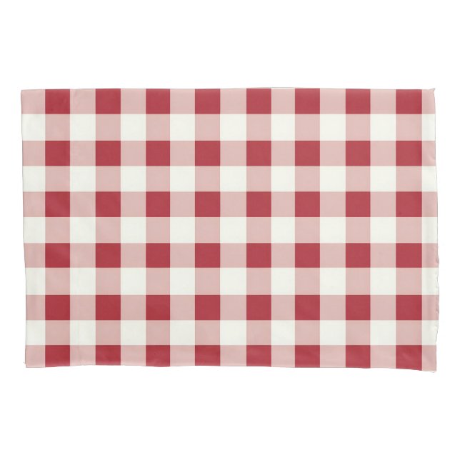 Cute Red and Cream Gingham Pillowcase (Front)