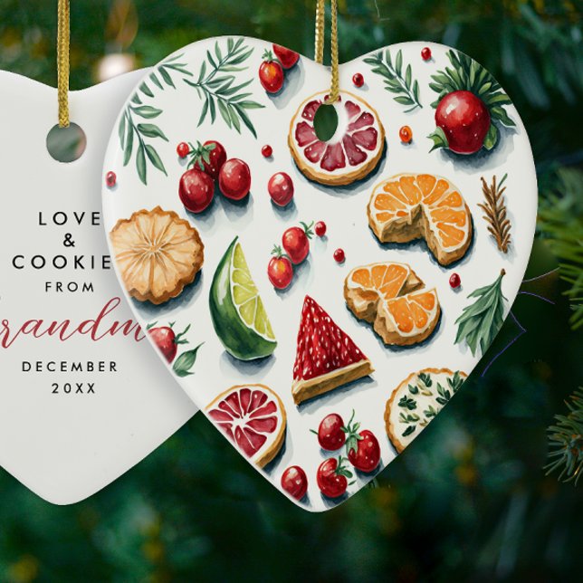 Cute Red And Green Christmas Cookies Baked Pattern Ceramic Tree Decoration (Creator Uploaded)