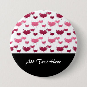 Cute Red and Pink Hearts with Wings 7.5 Cm Round Badge