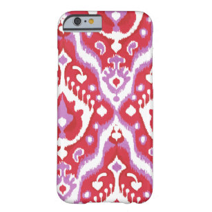 Cute red and purple ikat tribal patterns barely there iPhone 6 case
