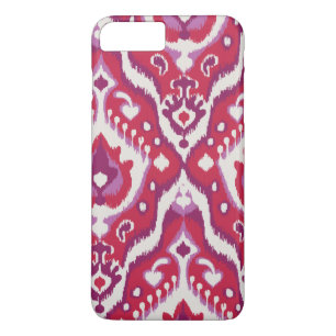 Cute red and purple ikat tribal patterns iPhone 8 plus/7 plus case