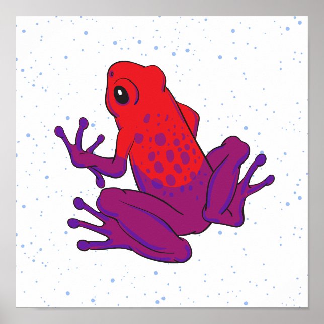 cute red and purple tree frog poster (Front)