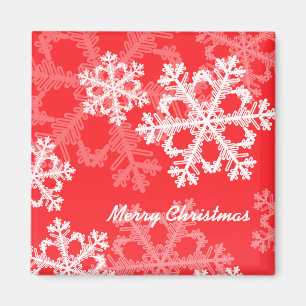 Cute red and white Christmas snowflakes Magnet