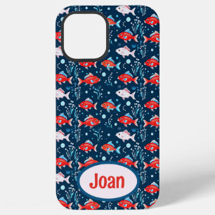 Cute Red and White Fish iPhone 12 Pro Max Case