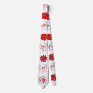 Cute Red and White Ribbon   White Background Tie